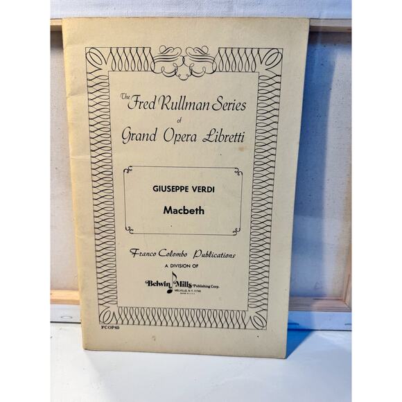 Vintage 1958 Grand Opera Libretti-Giuseppe Verdi Macbeth Program - Picture 1 of 3